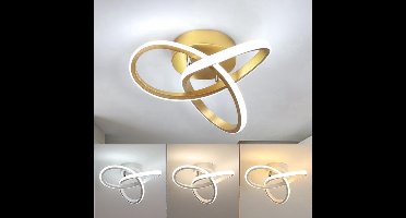 LED-plafondlamp, Moderne Plafondlamp 20W 2200LM, Goud Plafondlamp Voor Keuken, Hal, Eetkamer, Schakelaarbediening 3000K/4500K/6500K