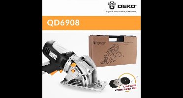 Deko - DKMS85Q2 - Cirkelzaag - 230V - 600W - 50Hz - 7000rpm - Zaagcapaciteit 85mm - Parallelgeleider - Ergonomische handgreep - Cirkelzaagmachine