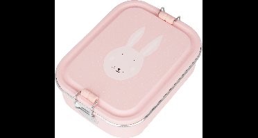 Trixie Brooddoos klein - Mrs. Rabbit - RSV Lunchbox voor kinderen - Makkelijk te openen Broodtrommel - Roze