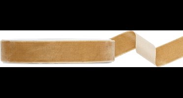 Fluwelen decolint goud, 25mm breed - rol 10 meter - velours lint - velvet lint