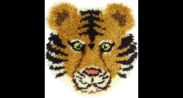 Pako Smyrna knoop borduurpakket- Tijger kophanger -geprint stramien - 014.702 -DIY kit