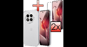 Hoesje - Met Screenprotector - 2 Stuks - Geschikt voor OnePlus 13 - Sterk & Shockproof - Siliconen Case - Back Cover - Telefoon Hoes - Shock Proof - Transparant