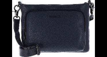MANDARINA DUCK Leren Schoudertas Mellow Leather Crossover Bag Dress Blue Donkerblauw