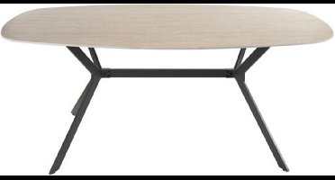 Eettafel travertin keramiek deens ovaal 180x90 cm - Beige