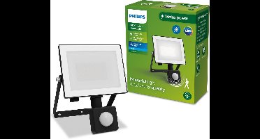 Philips Lois floodlight - Zwart - 20W - Koel wit licht; 5000K - Bewegingssensor - Verstraler