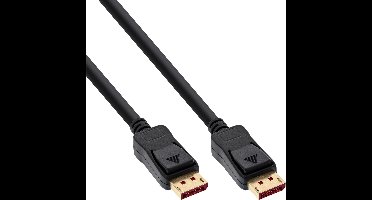 InLine® DisplayPort 1.4 kabel, zwart, vergulde contacten, 5m