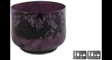 Theelichthouder paars glas decoratie 10x10x8cm sfeervol cadeau.