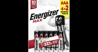 Energizer Max Power Lr03 AAA Batterijen 6 Stuks