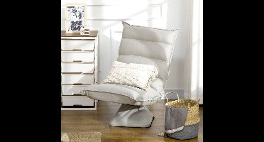 Vloersofa – Vloerstoel – Meditatiestoel – Relaxfauteuil – Loungefauteuil – Verstelbare Rugleuning – Draaibare Zitting – Microvezel Bekleding – Lichtgrijs – 62x70x95 cm