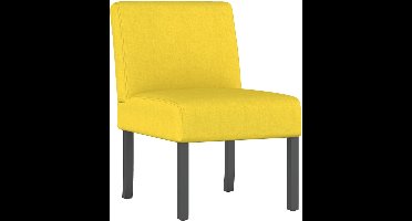 vidaXL - Stoel - stof - lichtgeel