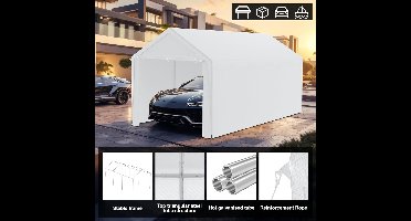 Opslagtent – Garage Tent – Carport Tent – Stalling Tent – Schuurtent – 3 x 6 Meter – Waterafstotend PE Dak – Verstevigd Stalen Frame