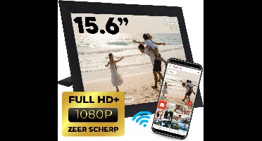 Denver Digitale Fotolijst 15.6 inch - XL - Full HD - Frameo app - Fotokader - Digitale kalender - WiFi - 16Gb - IPS Touchscreen - PFF1501B