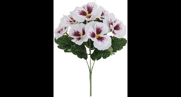 4 Bossen Kunstzijden Viooltjes - UV-bestendige Namaakbloemen voor Buitengebruik - Decoratieve Bloemen voor Plantenbak, Voordeur, Veranda, Tuin, Terras en Vensterbank - Onderhoudsvrije Woondecoratie - Realistische Zijden Bloemen voor Buiten