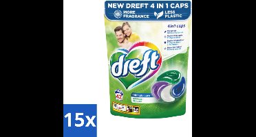 15 x Dreft - Wasmiddelcapsules - Ultimate Care - Zachte verzorging - 42 Wasbeurten - Wasmiddelcapsules - Wasmiddel - Waskracht - Vezelbescherming - Kleurbehoud