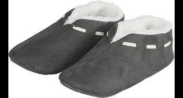 Apollo Spaanse sloffen/pantoffels - dames - donkergrijs - polyester - zachte voering 41-42
