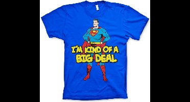 DC Comics Superman Heren Tshirt -XL- I'm Kind Of A Big Deal Blauw