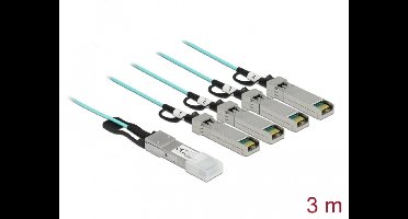 Delock Active Optical Cable QSFP+ to 4 x SFP+ 3 m