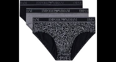 Armani Heren Slips – 3-pack met Logo zwart - grijs