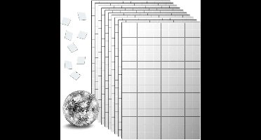 JHubers Goods - Glas Spiegels Mozaïektegels Sticker Set, 4200 stuks, 7 Vellen, Zelfklevend, Ambachtelijke Decoratie, Disco Bal, 5x5mm
