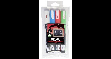 Uni-Ball krijtmarkers etui met 4 kleuren