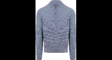 Suitable Structure Half Zip Trui Blauw - Maat XXL - Heren - Quarter zip - Schipperstrui met rits - Volwassen mannen