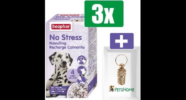 Beaphar No Stress navulling hond 30 ml - 3 Stuks - Inclusief PetsHome Goudkleurige Adreskoker
