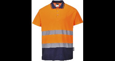 Portwest Tweekleuren Katoenen Comfort Polo S174 - Oranje/Marine - XL