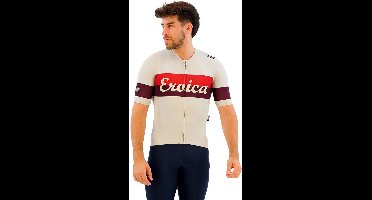 Santini Eroica Quiete Korte Mouw Wielertrui Beige L Man,Vrouw