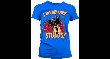 Batman I Do My Own Stunts Girly Tee Damen T-Shirt Blue-S