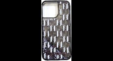 Karl Lagerfeld Back Cover - iPhone 14 Pro - Zwart - Schokabsorberend TPU - Glitteraccent