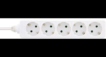 Stekkerdoos met 5 contacten / wit - 1,5 meter