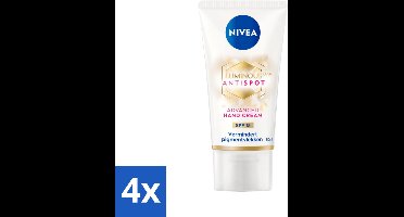 4 x NIVEA - Handcrème - Luminous630 Tegen Vlekken - SPF 15 - Tegen pigmentvlekken - Voor jonger ogende handen - 50 ml - Nivea Handcrème - Anti-pigmentvlekken - Anti-veroudering - Hyaluronzuur - SPF 15