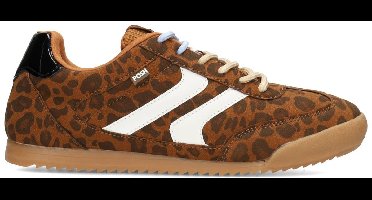 POSH by Poelman SKYE Dames Sneakers - Bruin Met Dierenprint