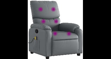 vidaXL - Massagestoel - verstelbaar - kunstleer - grijs