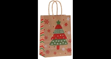 Daily Style – Cadeautas – Kerstboom - Kraft – 6 stuks