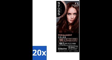 SYOSS - Coloration 4-2 Mahonie - Haarverf - Grijsdekking - Vermindert Haarbreuk - Bulkverpakking - 20 stuks