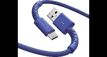 Fresh ‘n Rebel FlexWave USB naar USB-C Oplaadkabel - Extra lang (2m) - Siliconen gevlochten kabel - USB-A naar USB-C - Ultraflexibel - True Blue