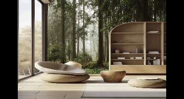 Peel & stick Fotobehang - Enchanted Forest Tranquility Wallpaper - 250x200 centimeter