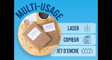 agipa universele etiketten, 105 x 40 mm, wit, rechthoekig, permanent hechtend