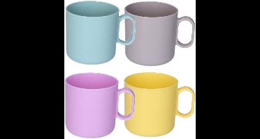 Plasticforte onbreekbare Drinkbekers - kunststof - 320 ml - 8x stuks - kinderen - mix kleuren