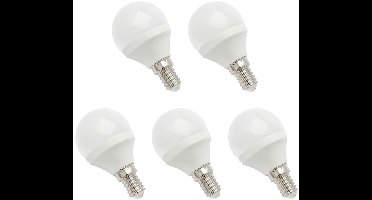 Spectrum LED Kogellamp E14 6W - 230V - 520 Lumen - 3000K Warm wit - Gezellig licht - Energiezuinig - 5 stuks
