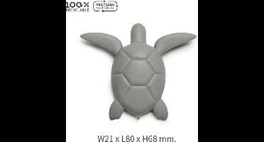 Qualy - Licht Grijs "Sea Turtle Magnet” W21 x L80 x H68 mm 36 gr Koelkastmagneet | Whiteboard Magneet | Magnet - Magneten