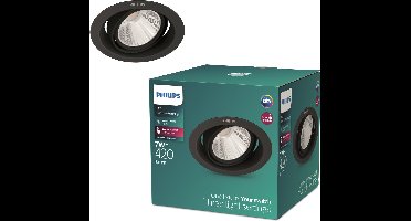 Philips Pomeron Inbouwspot - SceneSwitch - 7W - Warmwit licht - Zwart