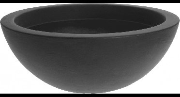 Pro Garden Plantenpot/bloempot - ronde schaal - kunststof - antraciet grijs - D52 x H20 cm