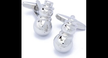 Manchetknopen - Sneeuwpop Sneeuwman Zilverkleurig