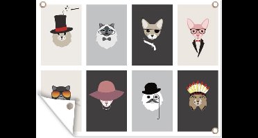Tuin decoratie Design - Mode - Dieren - 40x30 cm - Tuindoek - Buitenposter