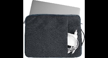 Coverzs Luxe Laptoptas - Laptophoes 15.6 inch & 17 inch - Laptoptas dames / heren - Laptophoes geschikt voor macbook & laptops - Laptop sleeve / hoes / hoesje / tas - Tas laptop - Aktetas - Computertas - Met handvat (Blauw)