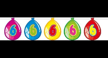 6 Jaar Birthday Ballonnen Slinger - 10 meter