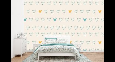 Behang - Fotobehang Minimalisme - Patroon - Baby - Hart - Breedte 350 cm x hoogte 260 cm