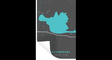 Muurstickers - Sticker Folie - Plattegrond - Friesland - Stadskaart - Nederland - Idzegaasterpoel - Kaart - 20x30 cm - Plakfolie - Muurstickers Kinderkamer - Zelfklevend Behang - Zelfklevend behangpapier - Stickerfolie